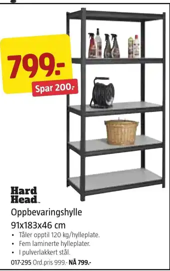 Jula Hard Head Oppbevaringshylle 91x183x46 cm tilbud