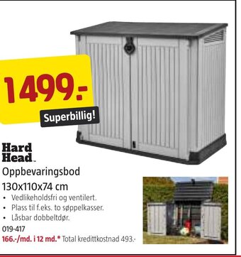 Jula Hard Head. Oppbevaringsbod tilbud