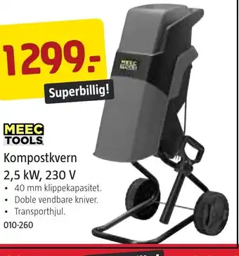 Jula MEEC TOOLS Kompostkvern 2.5 kW, 230V tilbud