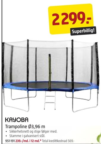 Jula KAYOBA Trampoline Ø3,96 m tilbud