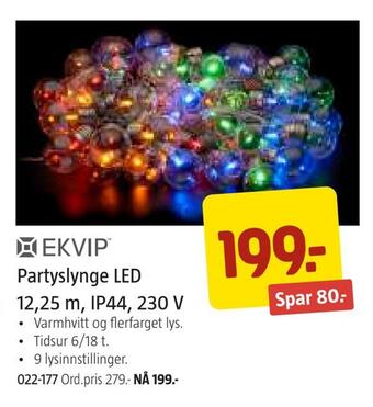 Jula Partyslynge led 12,25 m, ip44, 230 v tilbud