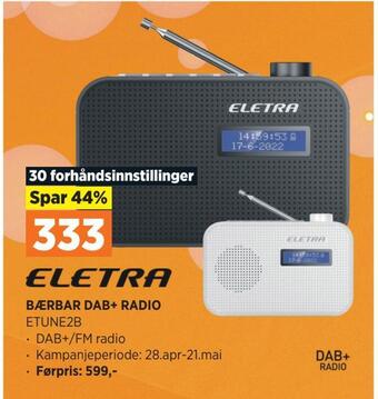 POWER Bærbar dab+ radio tilbud