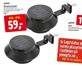 jem & fix Solcellelampe tilbud