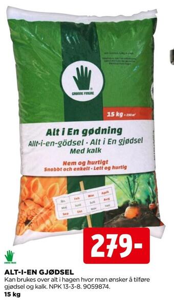 jem & fix Alt-i-en gjødsel tilbud