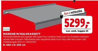 jem & fix Markise m/halvkassett tilbud