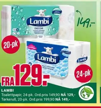 Europris LAMBI Toalettpapir, 24-pk. tilbud