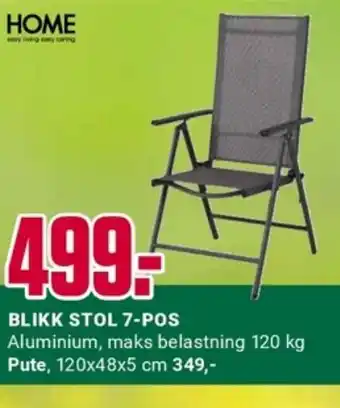 Europris BLIKK STOL 7-POS tilbud