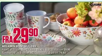 Europris MELAMIN SERVISE FLORY tilbud