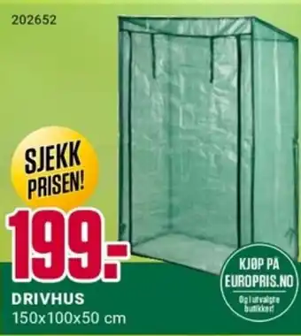 Europris DRIVHUS 150x100x50 cm tilbud