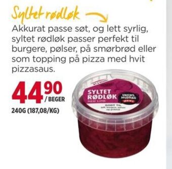 Meny SYLTET RØDLØK tilbud