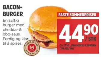 Meny BACON- BURGER tilbud