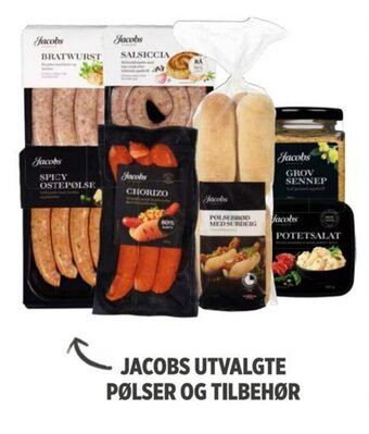 Meny JACOBS UTVALGTE PØLSER OG TILBEHØR tilbud