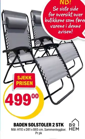 Coop Extra BADEN SOLSTOLER 2 STK tilbud