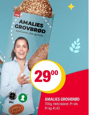 Coop Extra AMALIES GROVBRØD tilbud