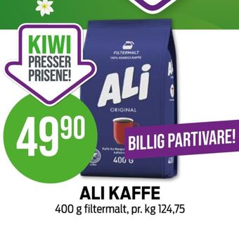 Kiwi Ali kaffe formalet tilbud