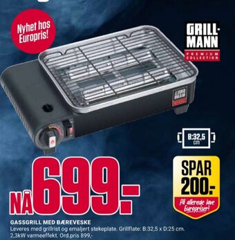 Europris Grillman gassgrill tilbud