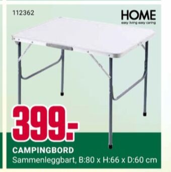 Europris Home campingbord tilbud