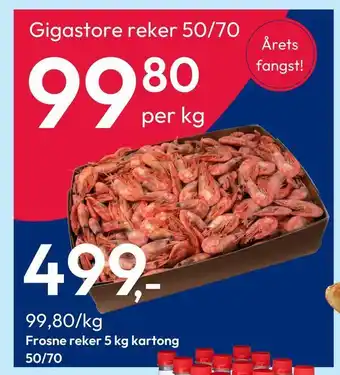 Gigaboks Frosne reker 5 kg kartong tilbud