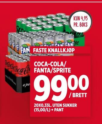 Meny Coca-cola/ fanta/sprite tilbud