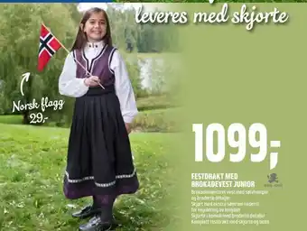 Festdrakt med brokadevest junior
