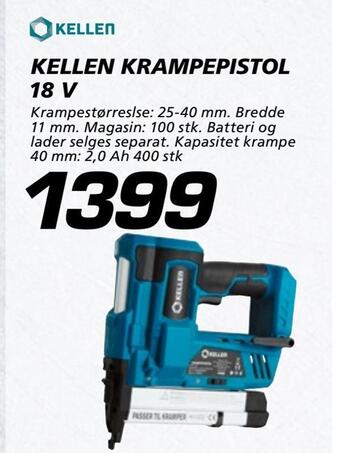 Coop Byggmix Kellen krampepistol 18 v tilbud