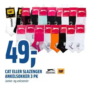 Coop Obs Cat eller slazenger ankelsokker 3 pk tilbud