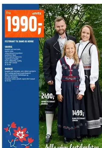 Coop Obs Festdrakt til dame og herre tilbud