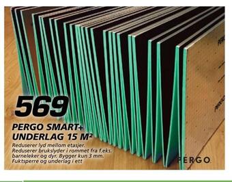 Coop Byggmix Pergo smart+ underlag 15 m2 tilbud