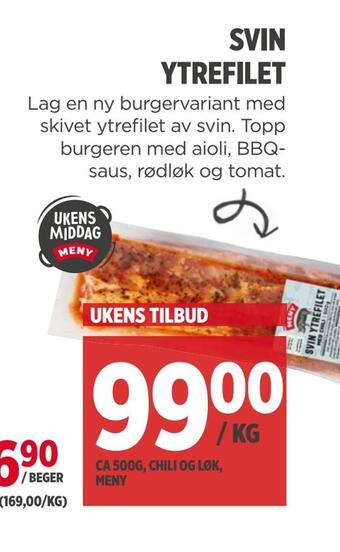 Meny Svin ytrefilet tilbud