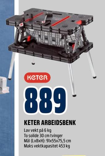 Obs Bygg Keter arbeidsbenk tilbud