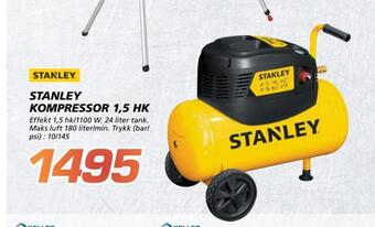 Coop Byggmix Stanley kompressor 1,5 hk tilbud