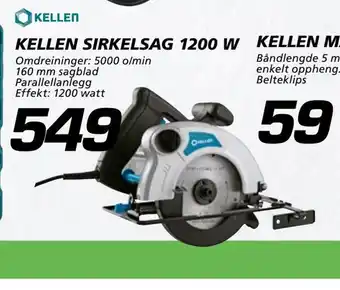 Coop Byggmix Kellen sirkelsag 1200 w tilbud