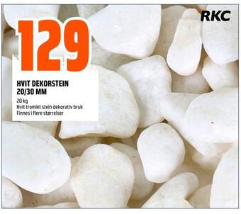 Obs Bygg Hvit dekorstein 20/30 mm tilbud
