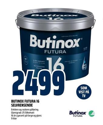 Obs Bygg Butinox futura 16 selvrensende tilbud
