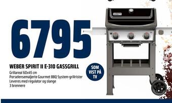 Obs Bygg Weber spirit ii e-310 gassgrill tilbud