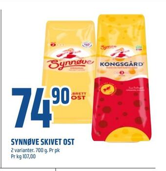 Coop Obs Synnøve skivet ost tilbud