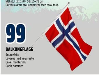 Obs Bygg Balkongflagg tilbud