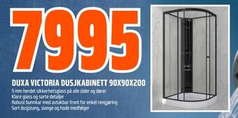 Obs Bygg Duxa victoria dusjkabinett 90x90x200 tilbud