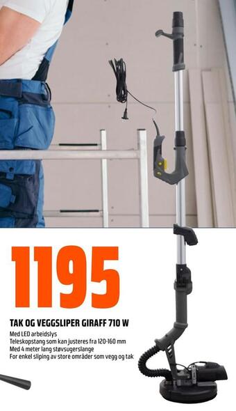 Obs Bygg Tak og veggsliper giraff 710 w tilbud