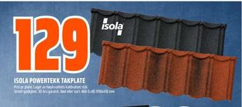 Obs Bygg Isola powertekk takplate tilbud