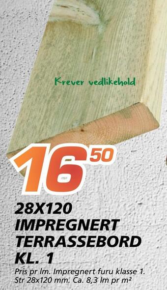 Coop Byggmix 28x120 impregnert terrassebord kl. 1 tilbud