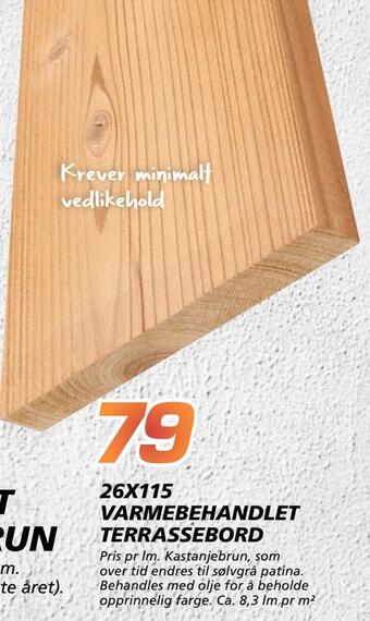 Coop Byggmix 26x115 varmebehandlet terrassebord tilbud