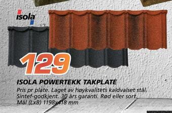 Coop Byggmix Isola powertekk takplate tilbud