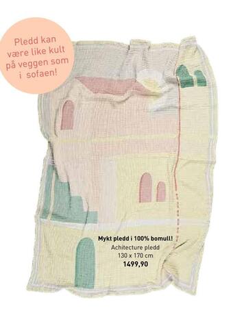 Kid Interiør Mykt pledd i 100% bomull! tilbud