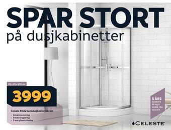 Megaflis Celeste silvia buet dusjkabinett krom tilbud