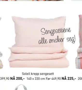 Kid Interiør Soleil krepp sengesett tilbud