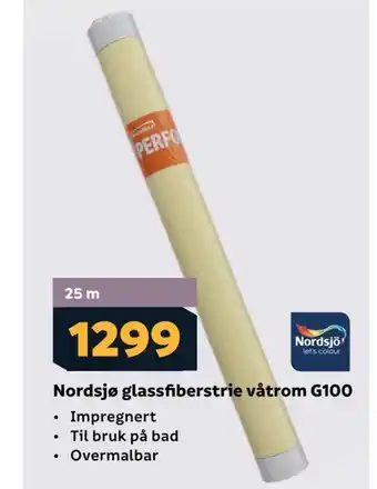 Megaflis Nordsjø glassfiberstrie våtrom g100 tilbud