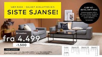 Skeidar Max sofa i rocco grey tilbud