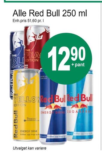 Joker Alle red bull 250 ml tilbud