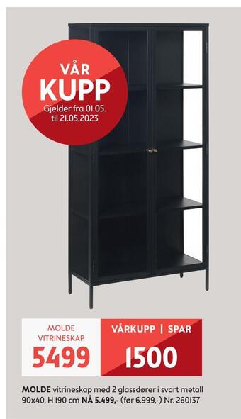 Bohus Molde vitrineskap tilbud